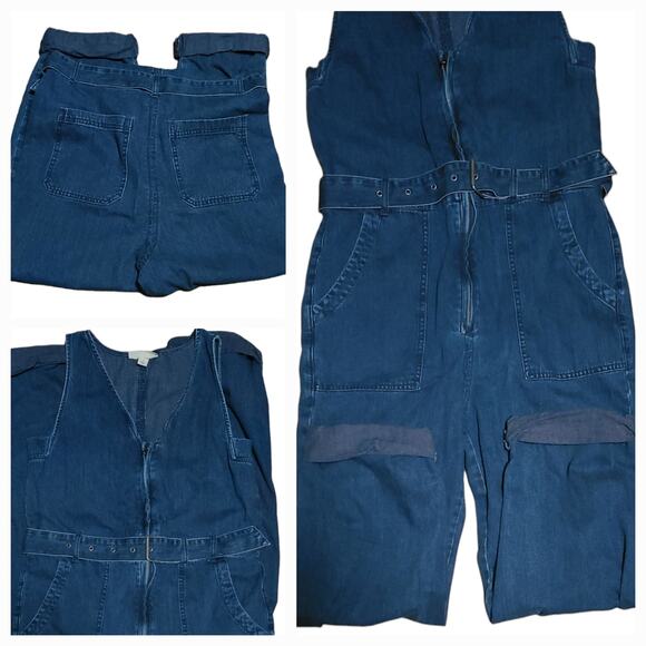 Rachel Comey belted zip front blue denim jumpsuit overalls - Picture 6 of 6